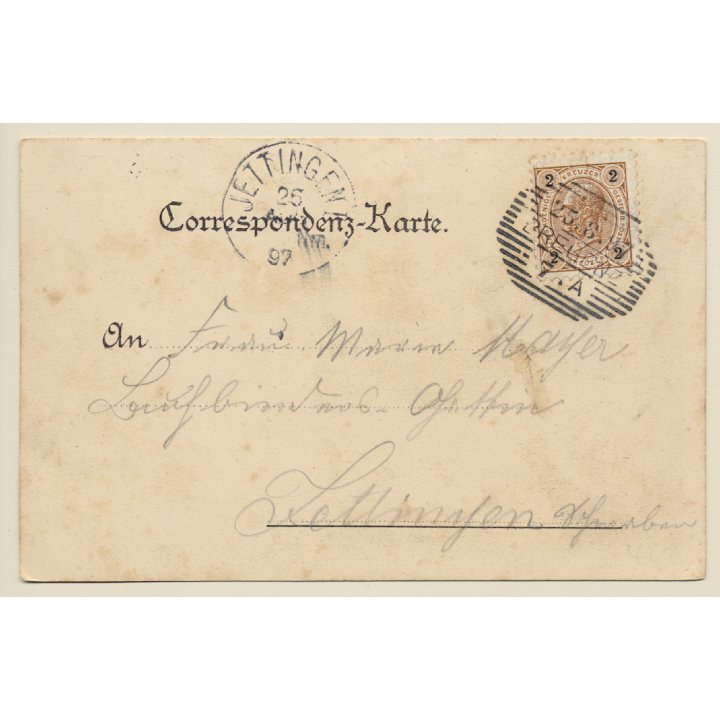 Fart Humor: Gruss Aus Den Bergen / Furz (Vintage PC Litho 1897)