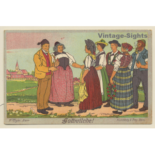 Schweizer Landesausstellung In Bern 1914 No 1 (Vintage Artist PC)