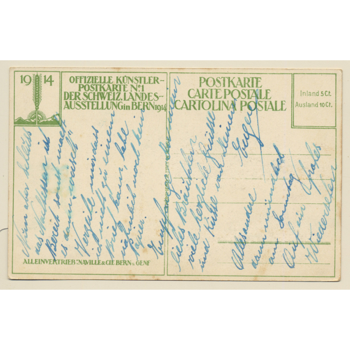 Schweizer Landesausstellung In Bern 1914 No 1 (Vintage Artist PC)