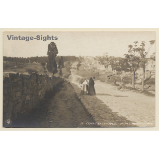 Constantinople - Istanbul / Turkey: Une Rue À Yédi Konté (Vintage RPPC 1900s/1910s)
