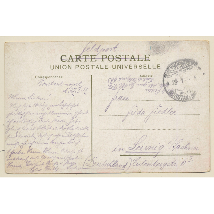 Constantinople - Istanbul / Turkey: Vue D'Arnaout - Field Post (Vintage PC 1917)