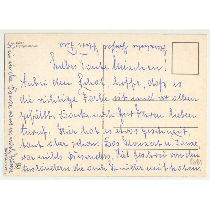 Olympiastadion - Olympic Stadium - Berlin / Germany (Vintage Postcard)