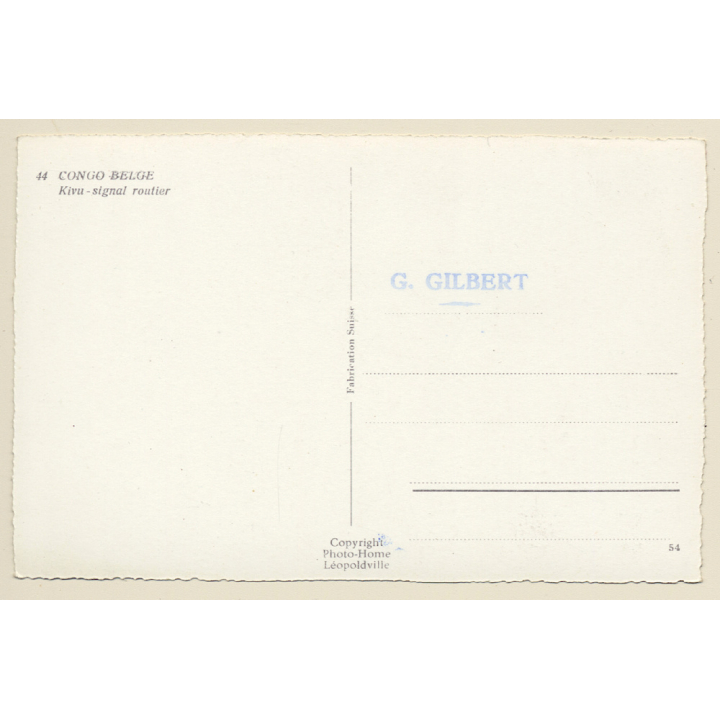 Congo Belge: Kivu - Signal Routier - Tribal Hut (Vintage RPPC ~1950s)