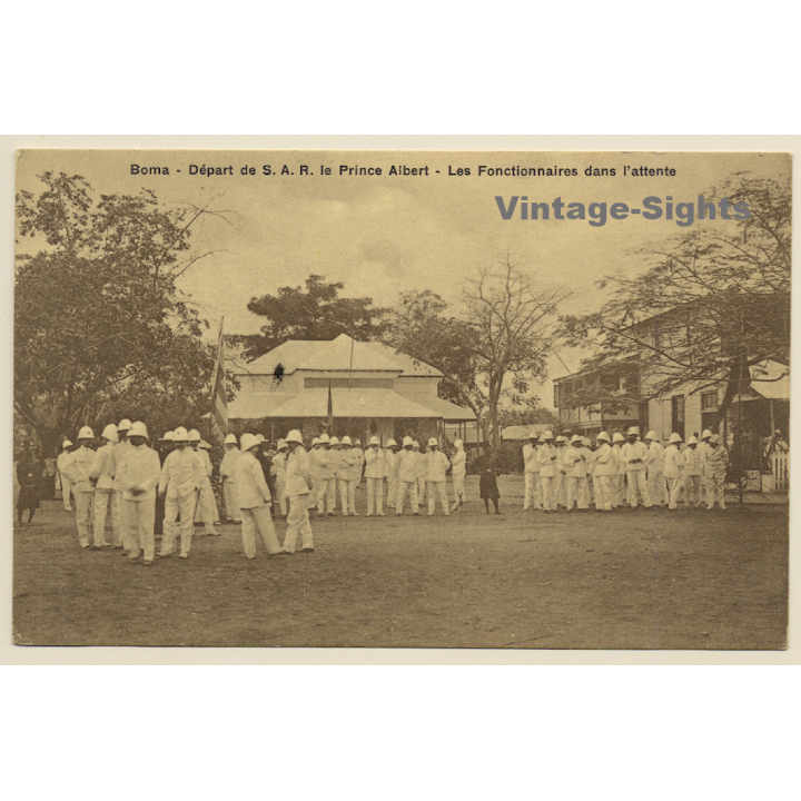 Boma / Congo Belge: Départ De S.A.R. Le Prince Albert (Vintage PC ~1910s)