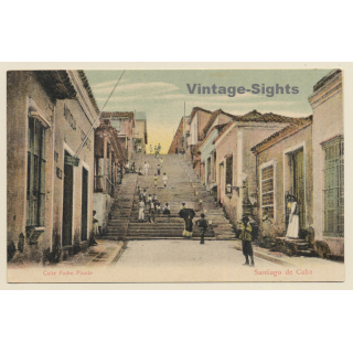Santiago De Cuba: Calle Padre Picolo (Vintage PC 1900s)