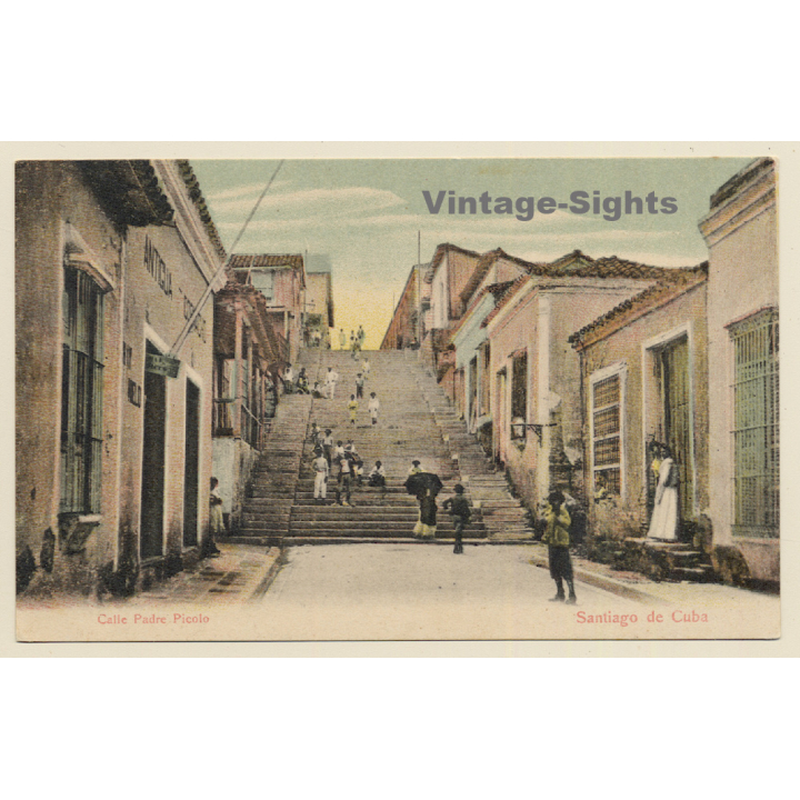 Santiago De Cuba: Calle Padre Picolo (Vintage PC 1900s)