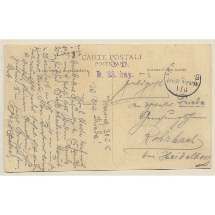 Wervicq / Belgium: Place Du Steenacker Et L'Hôpital (Vintage PC 1915)