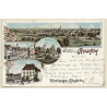 Crailsheim: Schlossplatz - Wilhelmstrasse (Vintage PC Litho 1898)