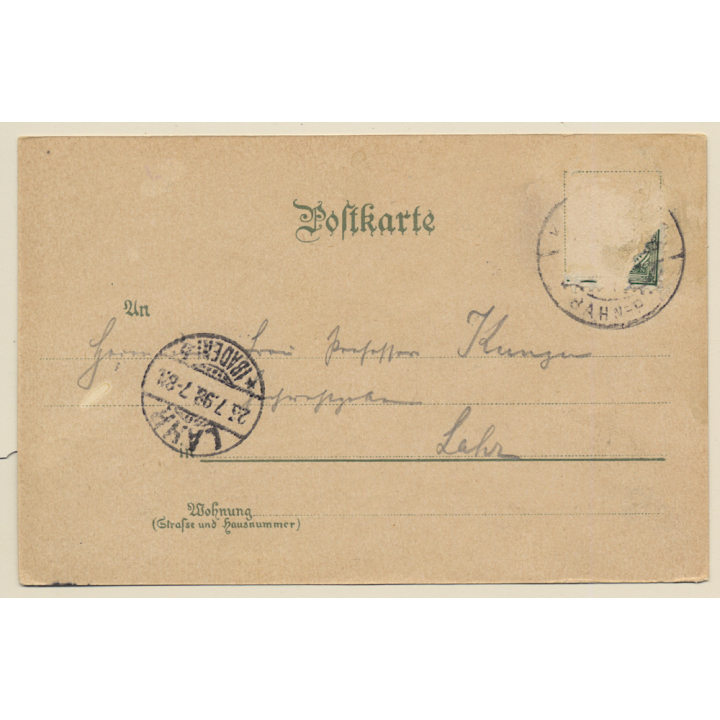 Crailsheim: Schlossplatz - Wilhelmstrasse (Vintage PC Litho 1898)
