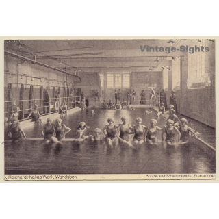 Hamburg Wandsbek: Reichardt Kakao Werk - Schwimmbad Arbeiterinnen (Vintage PC 1910s/1920s)