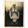 Sweet Blonde Undresses *7 / Funny - On Back (Vintage Photo ~1950s)