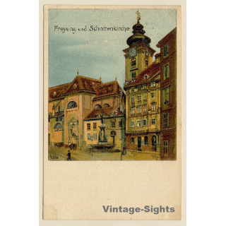 Wien-Freyung (Vienna): Schottenkirche - Apotheke (Vintage PC 1898)