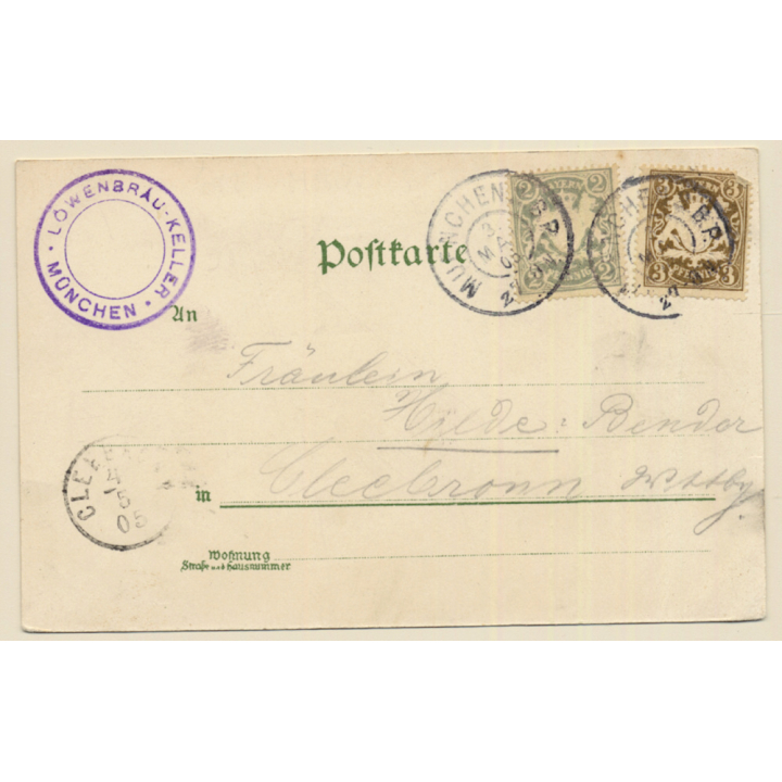 München: Löwenbräu Keller - Bierkrug (Vintage PC 1905)