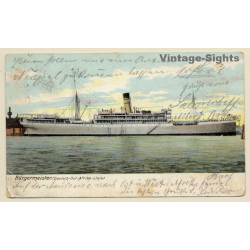 Deutsch-Ost-Afrika Linie: Steamer Bürgermeister (Vintage PC 1906)