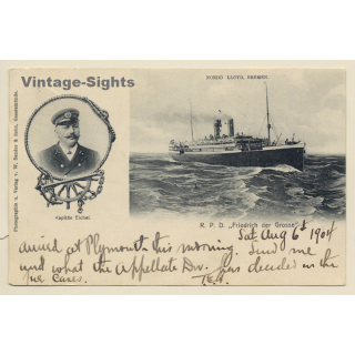 Norddeutscher Lloyd: Steamer Friedrich Der Grosse (Vintage PC 1904)