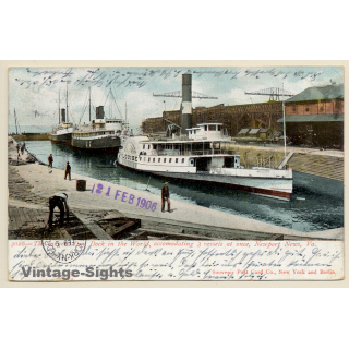 Newport News: Largest Dry Dock In The World - 3 Vessels At Once (Vintage PC 1906)