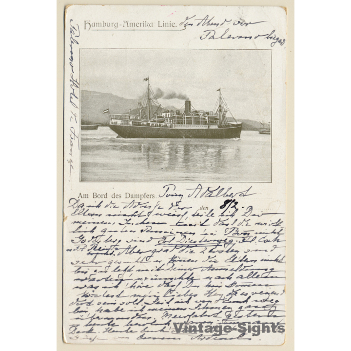Hamburg-Amerika Linie: SS Prinz Adalbert (Vintage PC 1905)