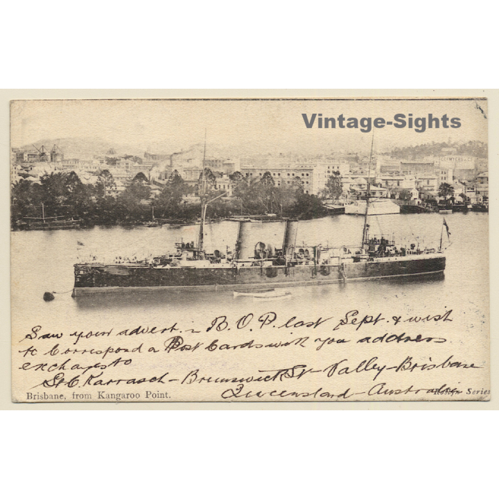 Brisbane / Australia: Large Steamship (Vintage PC 1904)