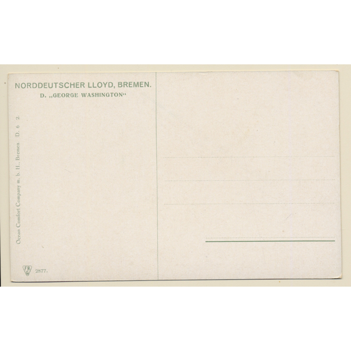 Norddeutscher Lloyd Bremen: SS George Washington / Steamer (Vintage PC 1910s/1920s)