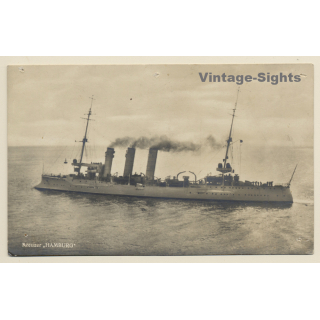 Reichsmarine: Kreuzer Hamburg (Vintage RPPC 1927)