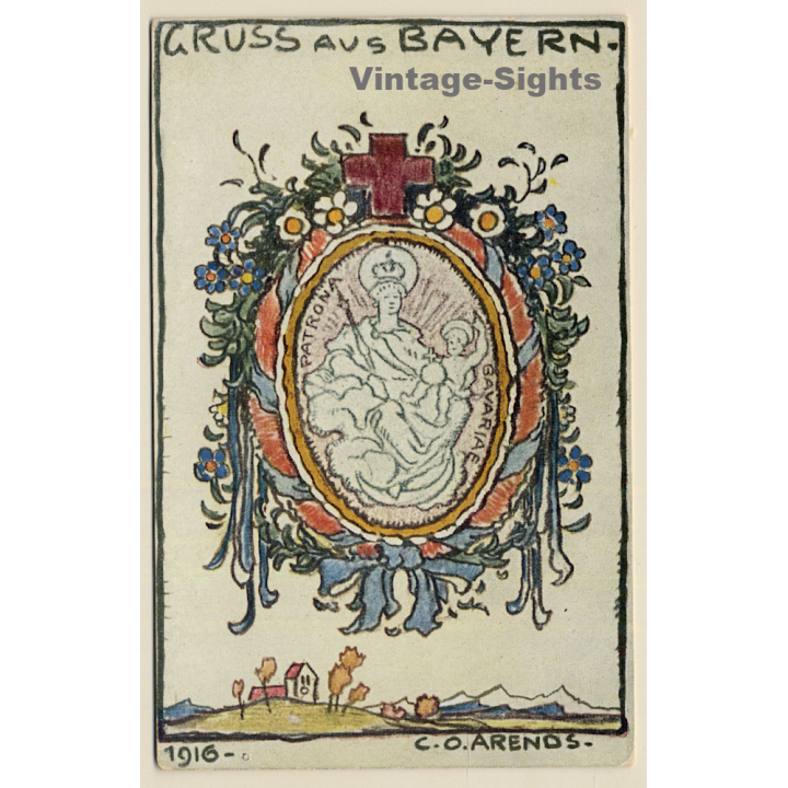 C.O.Arendts: Gruss Aus Bayern*2 / Kriegshilfe (Vintage PC 1910s)