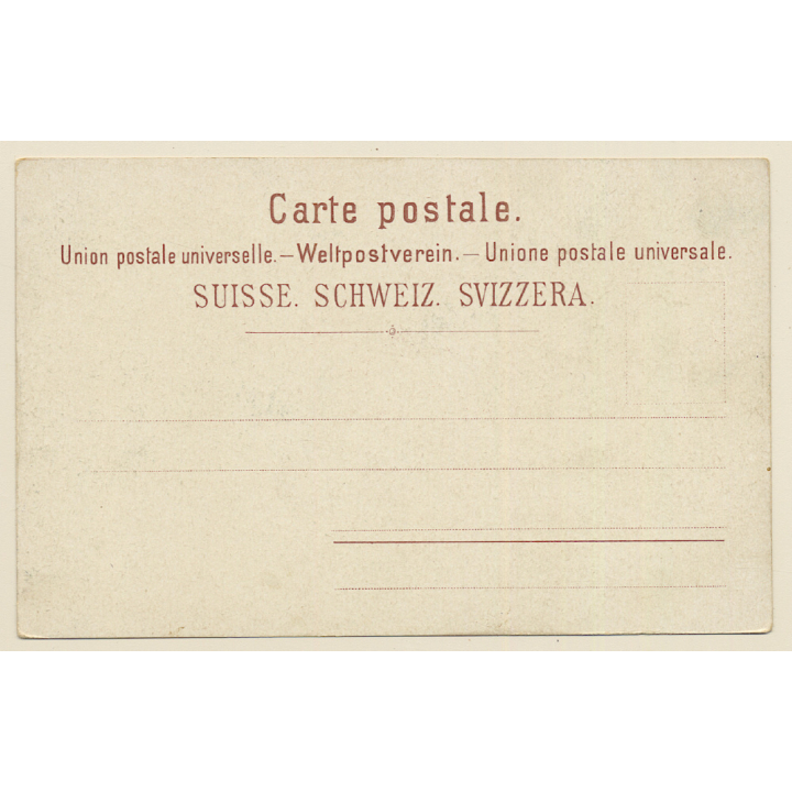 Uri / Schweiz: Tell Denkmal - Bürglen - Altdorf - Flüelen (Vintage PC Litho ~1900s)