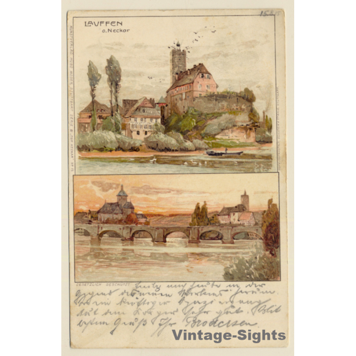 Lauffen Am Neckar: Teilansicht / Brücke (Vintage PC 1904)