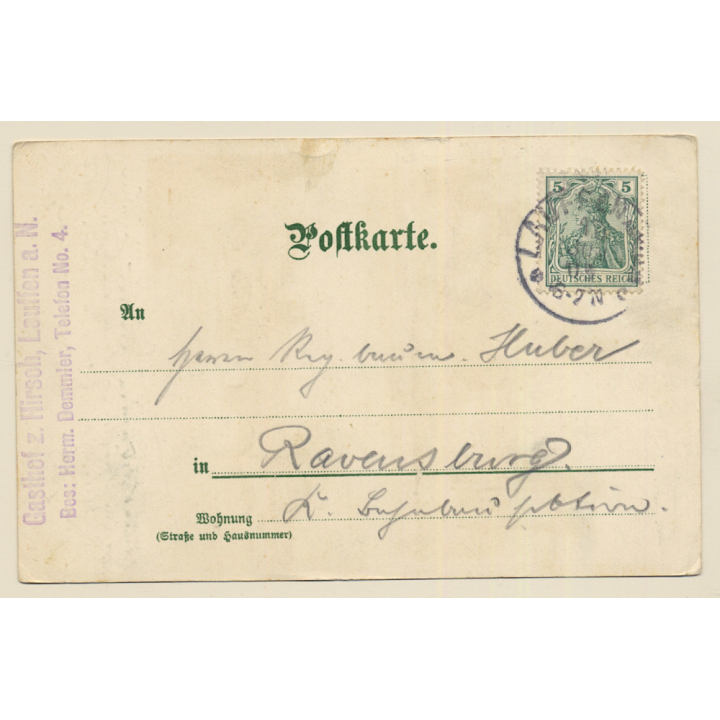 Lauffen Am Neckar: Teilansicht / Brücke (Vintage PC 1904)