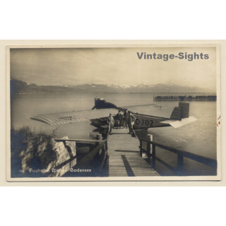 Flughafen Lindau Bodensee: Dornier Wasserflugzeug D-702 (Vintage RPPC ~1930s/1940s)