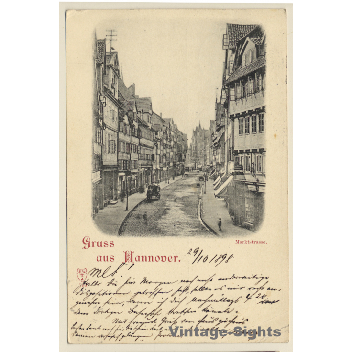 Hannover / Germany: Marktstrasse (Vintage PC 1898)