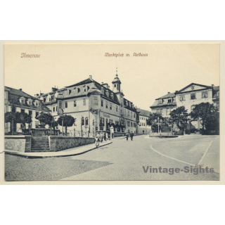 Ilmenau / Thüringen: Marktplatz mit Rathaus (Vintage PC  ~1910s/1920s)