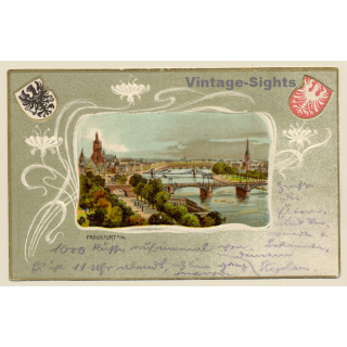 Frankfurt a/M: Total View - Passepartout-Litho (Vintage PC  1902)
