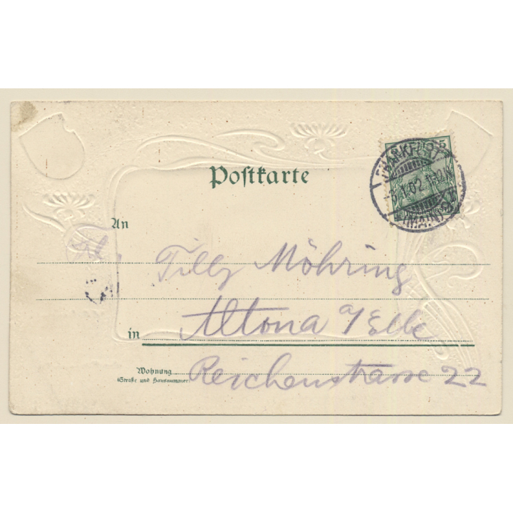 Frankfurt a/M: Total View - Passepartout-Litho (Vintage PC  1902)