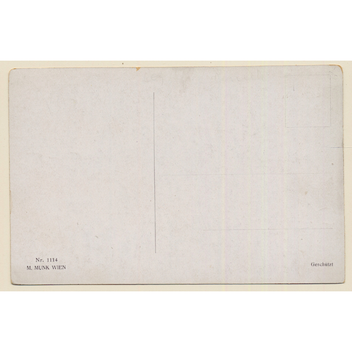 M. Munk / Wien: Elegant Lady, Horse & Dogs (Vintage PC ~1910s/1920s)