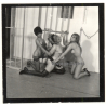 Erotic Study: 3 Semi Nude Maids Im Bondage/Spanking Session*12 (Vintage Contact Print 1970s/1980s)