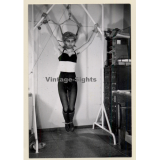 BDSM Study: Slim Maid Tied To Rack / BDSM - Hairy Armpits (Vintage Photo ~1960s)
