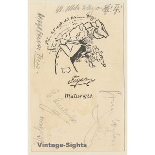 Switzerland: Matur 1920 / Studentica - Cartoon (Vintage PC 1920)