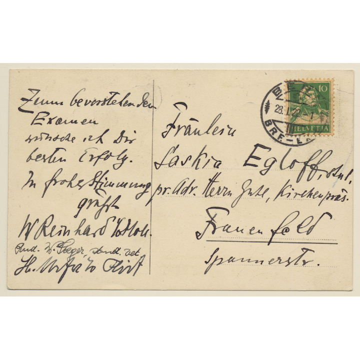 Switzerland: Matur 1922 / Studentica - Bulldogge (Vintage PC 1922)