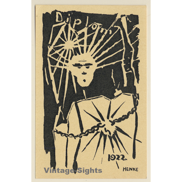 Henke / Switzerland: Diplom 1922 / Studentica (Vintage PC)