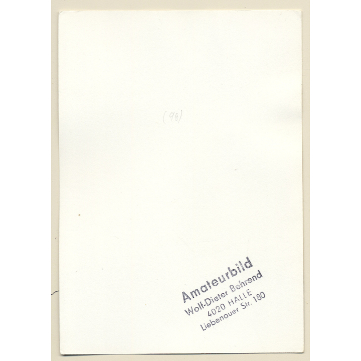 Erotic Study: Long-Haired Nude Female With Spanish Fan (Vintage Photo GDR 1980s)