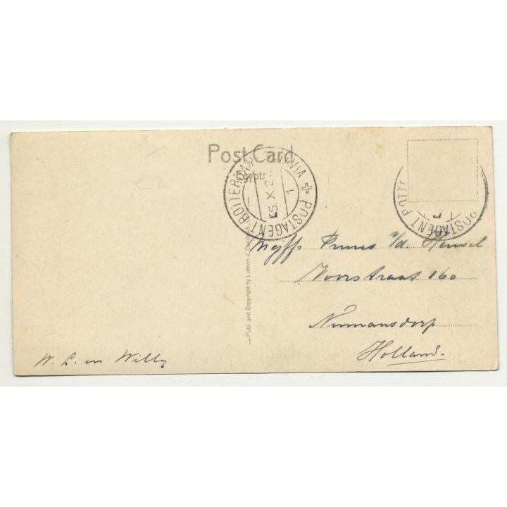 Lehnert & Landrock: Port-Said - Prince Farouk Street / Egypt (Vintage RPPC 1927)