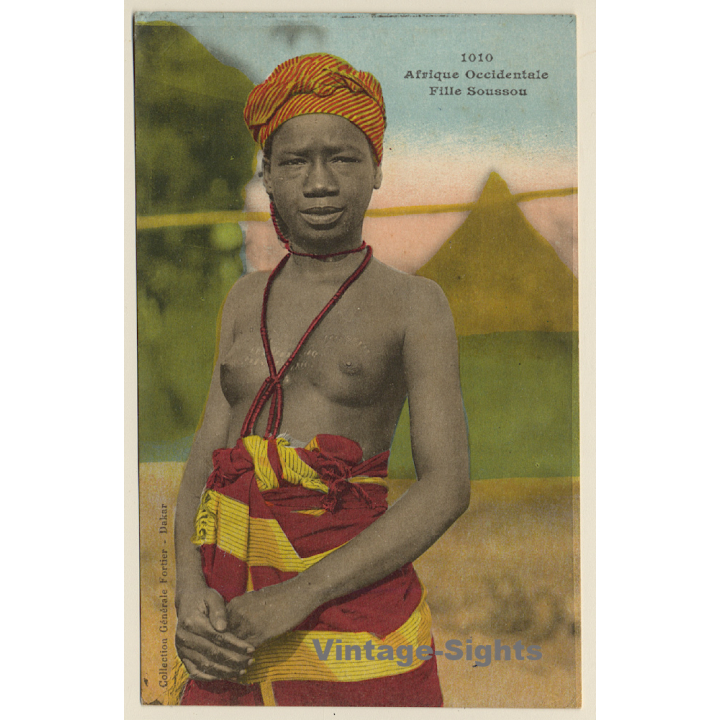 1010 Afrique Occidentale: Fille Soussou / Ethnic Nude - Senegal (Vintage PC ~1910s)