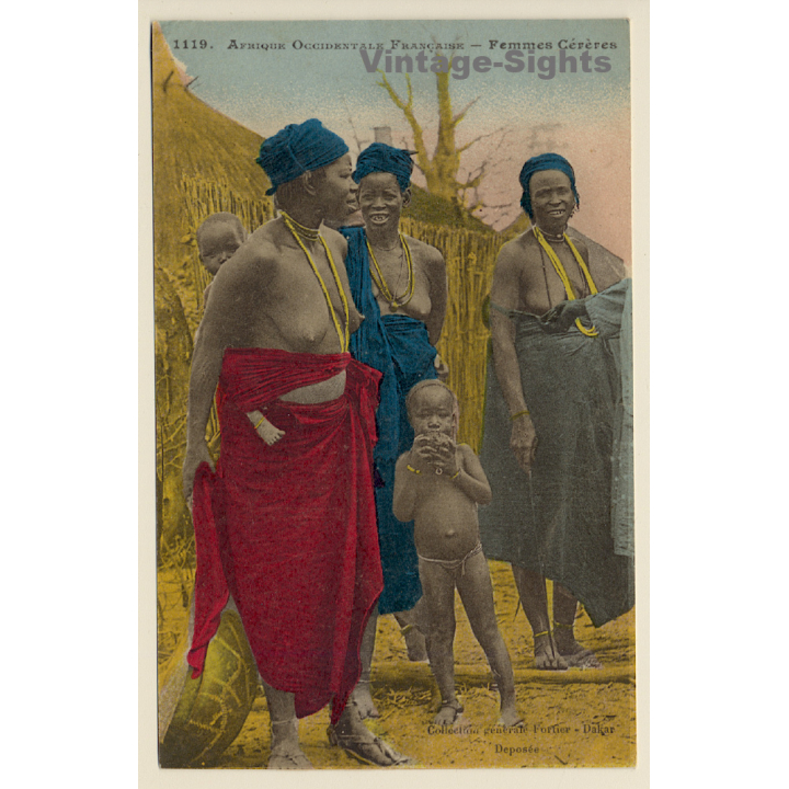1119 Afrique Occidentale: Femmes Cérères / Ethnic Nude - Senegal (Vintage PC ~1910s/1920s)