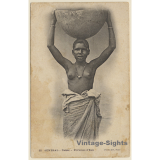 35 Générale Fortier: Dakar - Porteuse D'Eau / Ethnic Nude (Vintage PC 1900s)