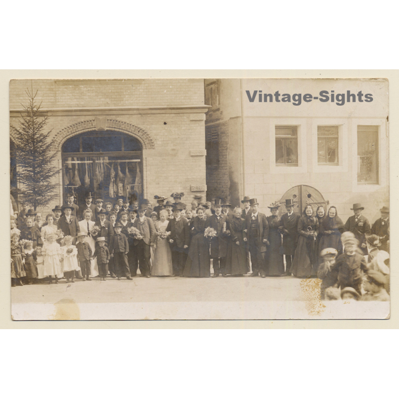 Murrhardt: Hochzeitsgesellschaft Gasthaus Waldhorn*2 (Vintage RPPC 1905)