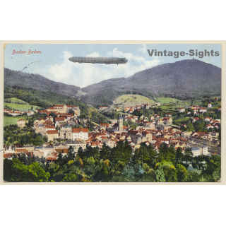 Baden-Baden: Total View / Zeppelin - Luftschiff (Vintage PC 1912)