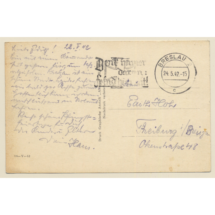 Krakau / Polen: Blick Auf Die Burg (Vintage PC 1942)