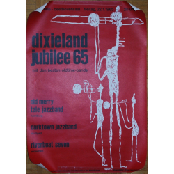 Dixieland Jubilee 65 - Liederhalle Stuttgart / Germany (Vintage Screen Printed Poster)
