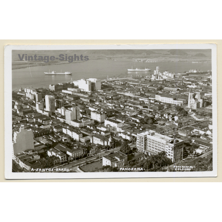 Santos / Brazil: Panorama View  (Vintage RPPC)