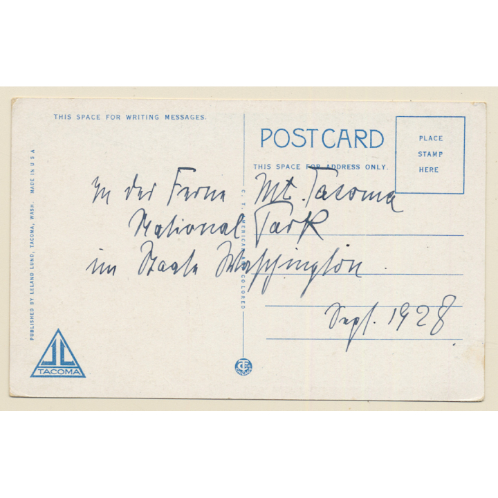 Tacoma, WA / USA: Mount Tacoma & City (Vintage PC ~1920s)
